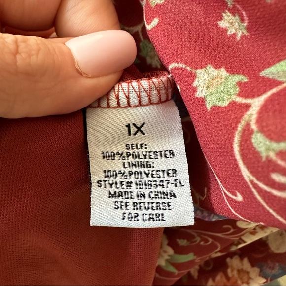 NWT Baltic Born Floral Smocked Midi Dress | Balloon Sleeves | Fall | 1X X-Large - Picture 15 of 16